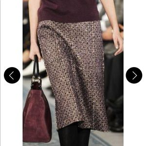 Tory Burch Purple Bucle Metallic A-line skirt sz12